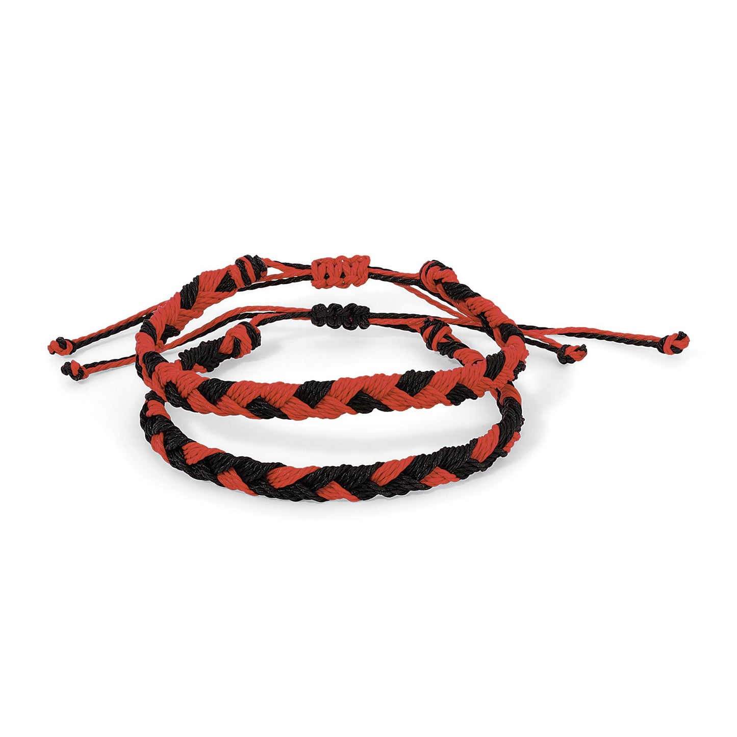 red and black braided bracelets