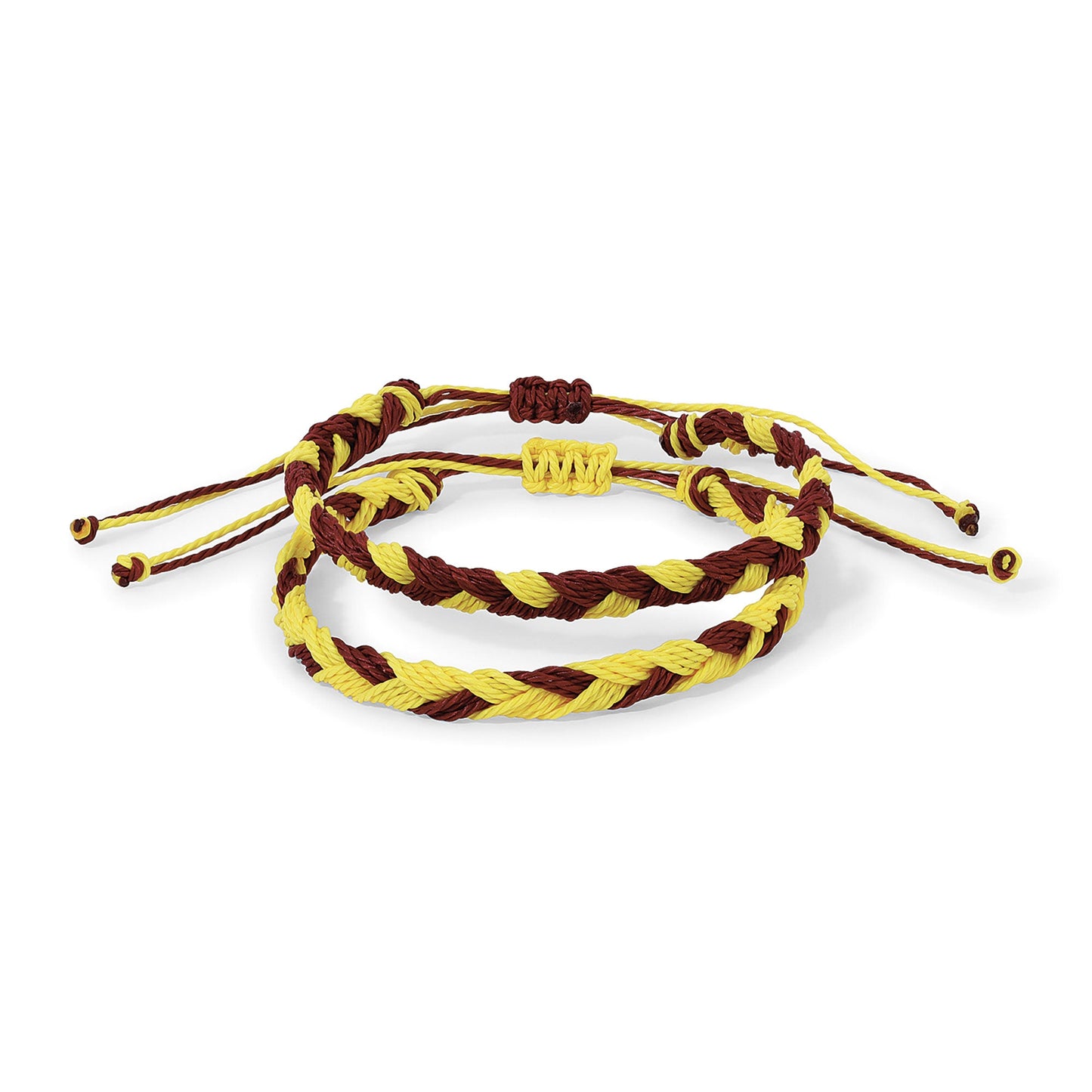 two tone braided bracelets red and yellow