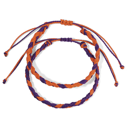 Deep Orange & Purple Braided Team Bracelets