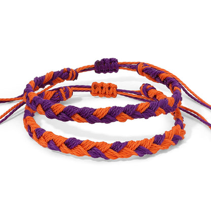 Orange & Regalia Team Color Braided Bracelets - Set of 2