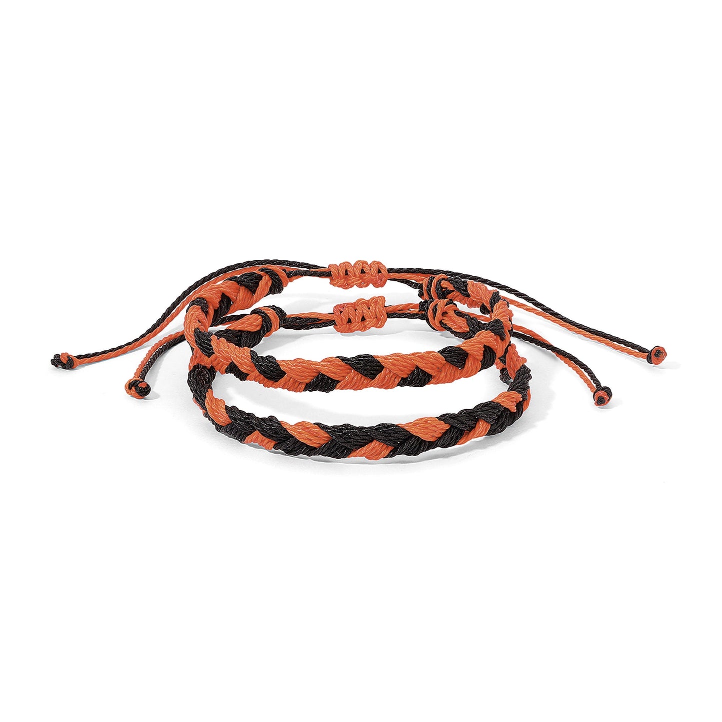 woven black and orange bracelets