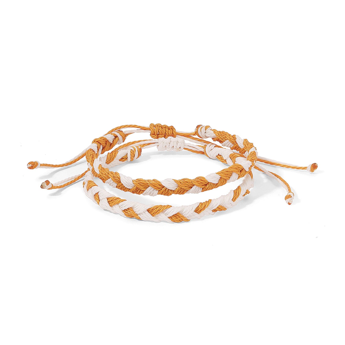 woven orange and white bracelet