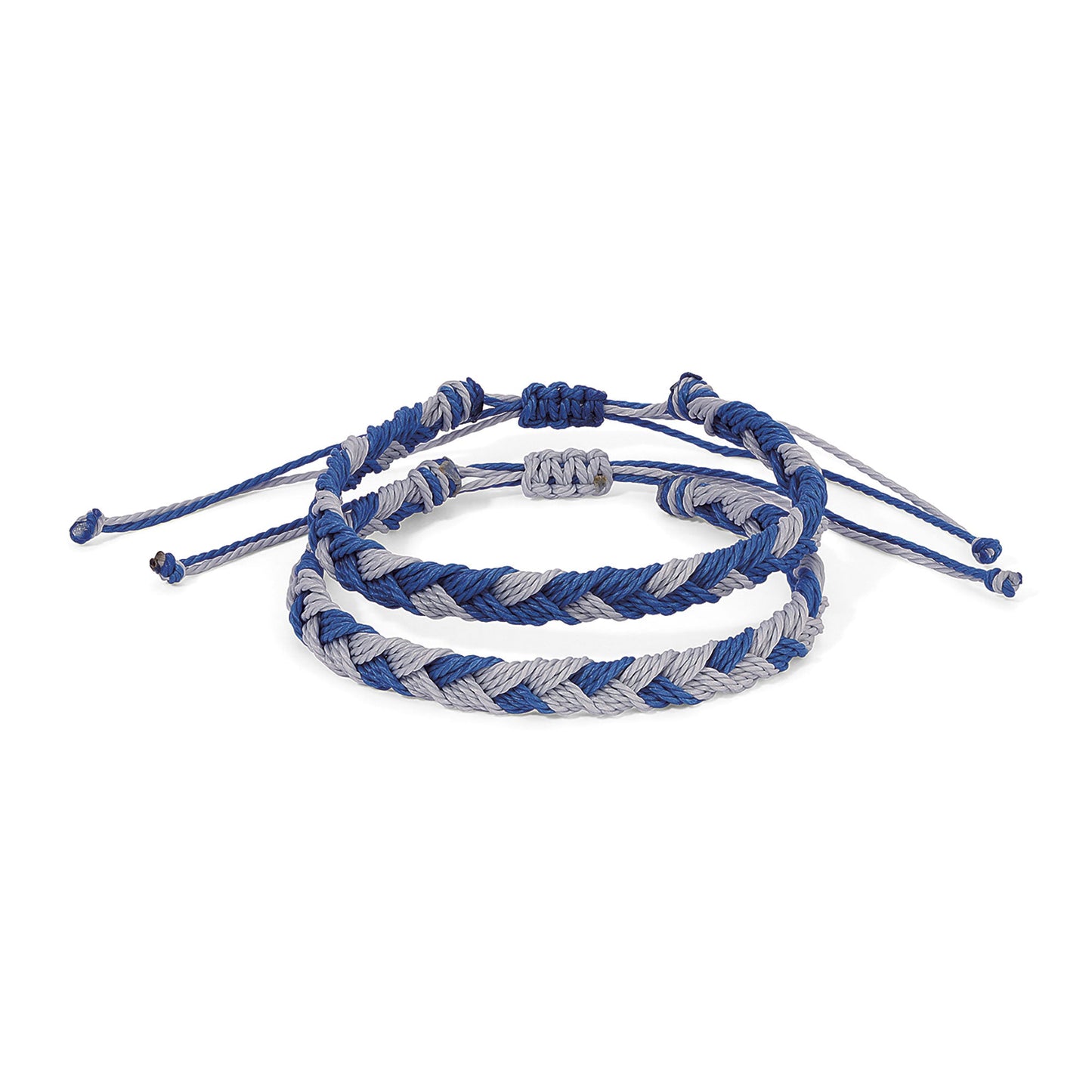 two tone blue and gray braided rope bracelets