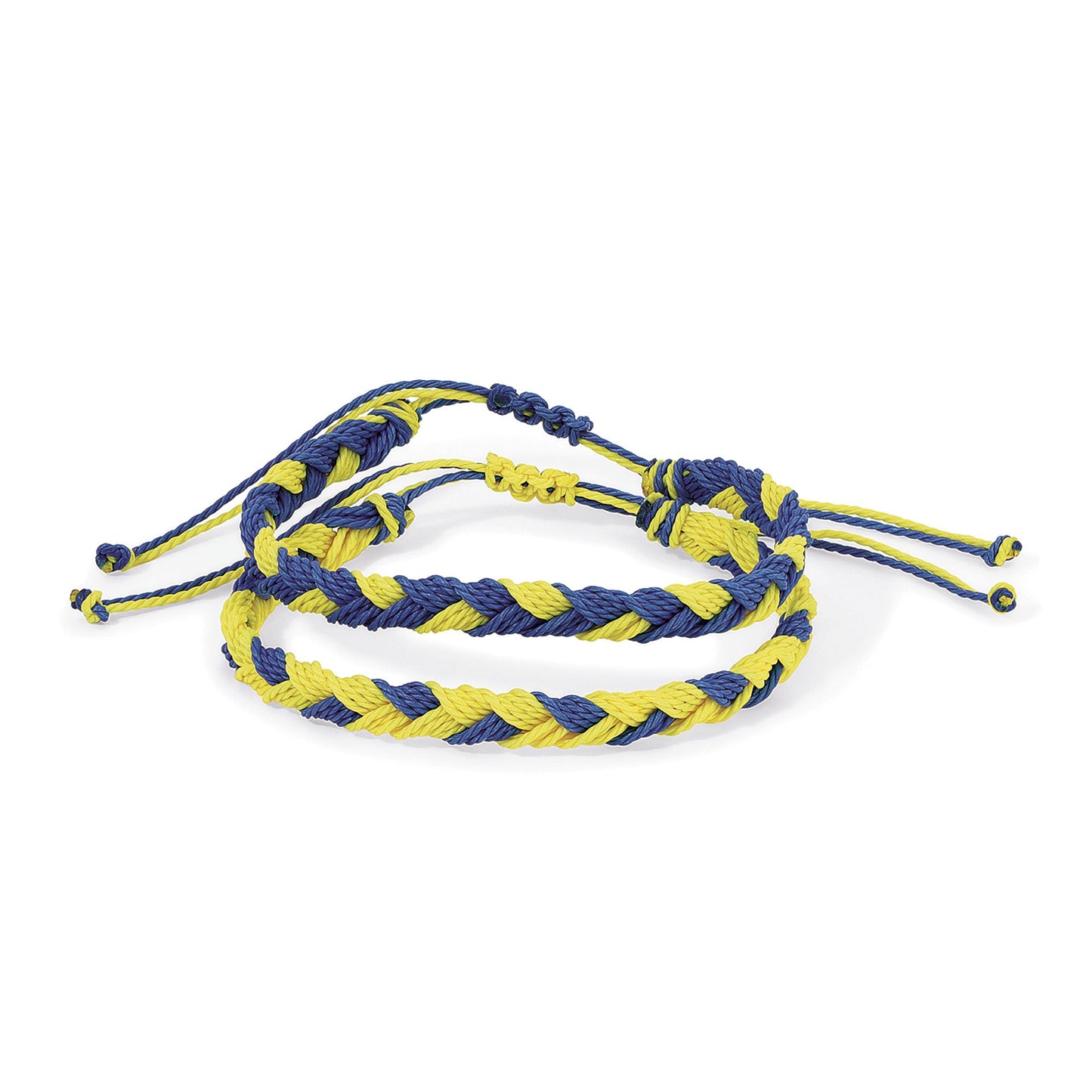 blue and yellow braided bracelet