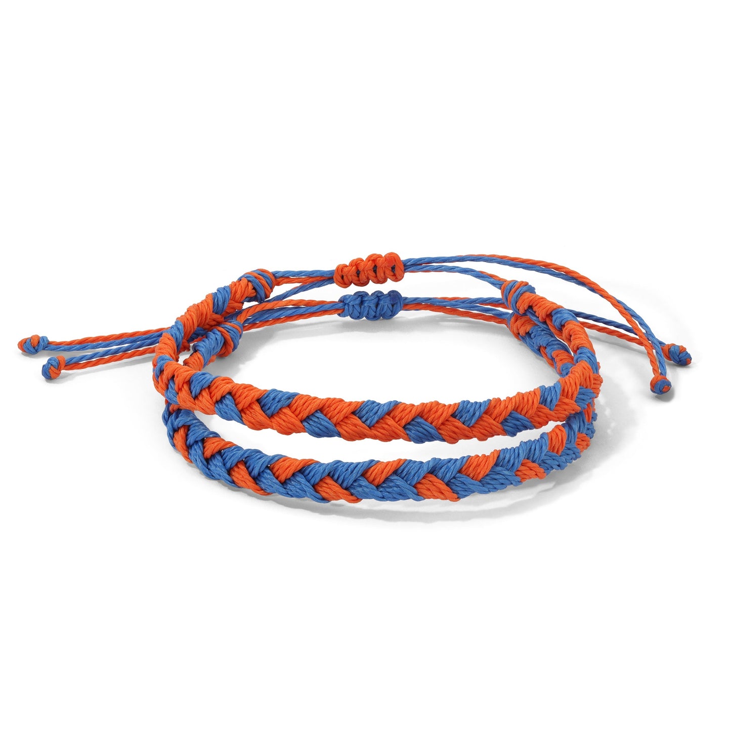 woven blue and orange bracelets