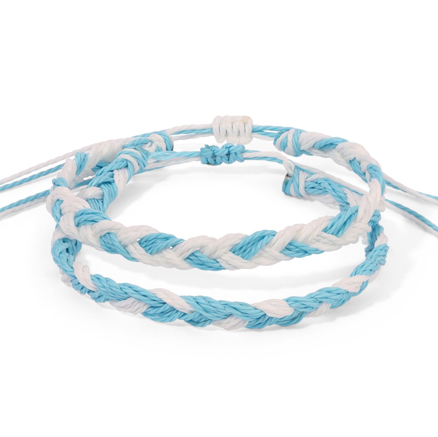 Carolina Blue & White Team Color Braided Bracelets