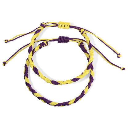 Purple & Yellow Gold Braided Team Bracelets