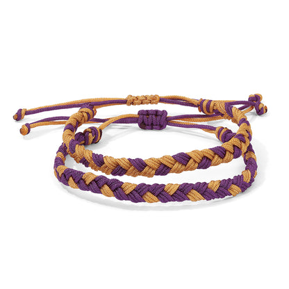 Purple and Gold Braided Team Bracelets