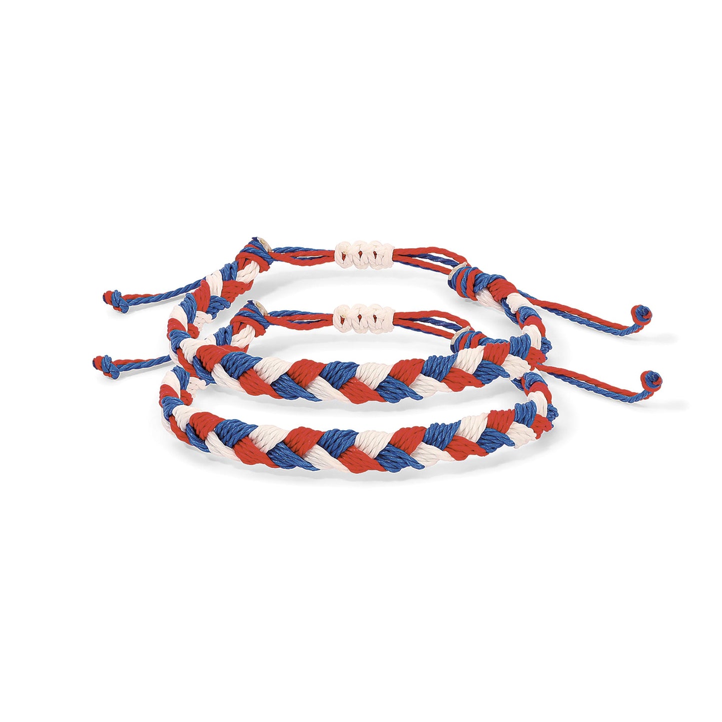 red white blue braided bracelets