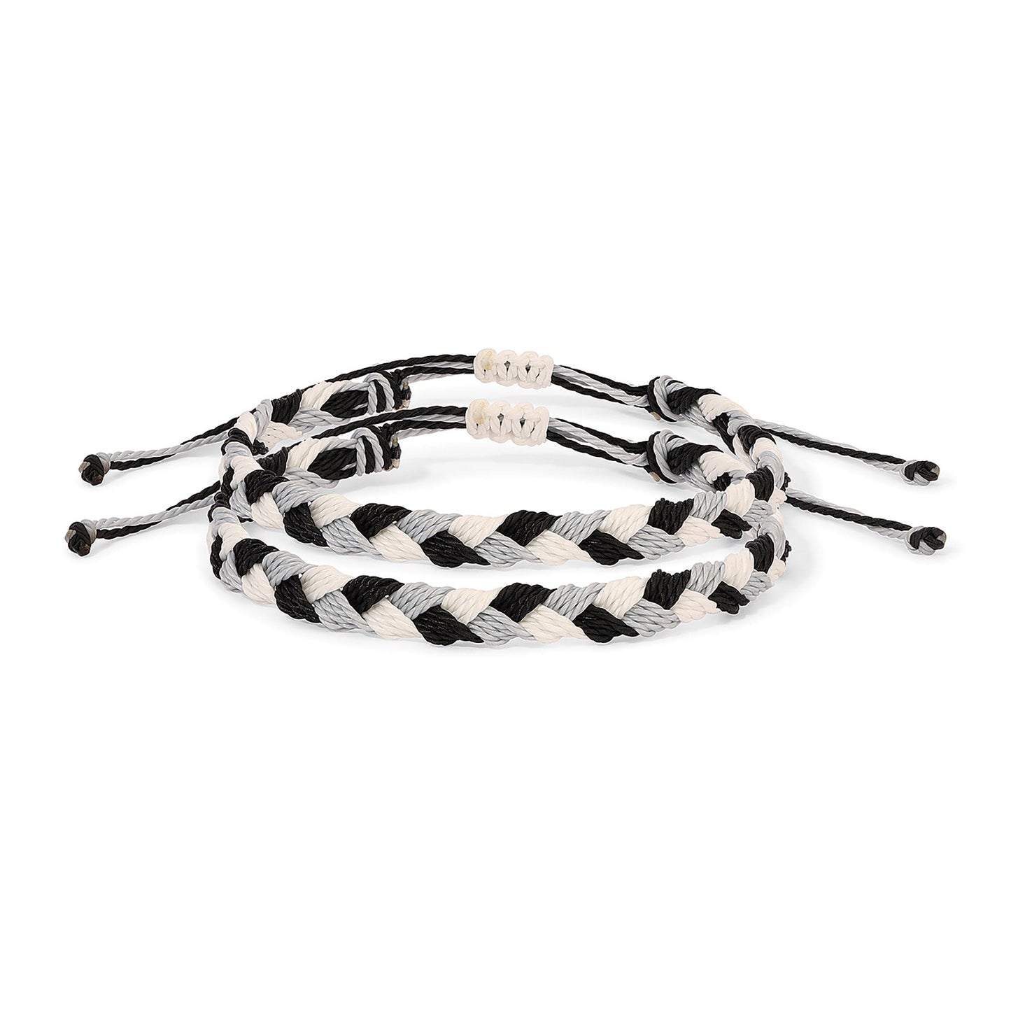 black white roped bracelet
