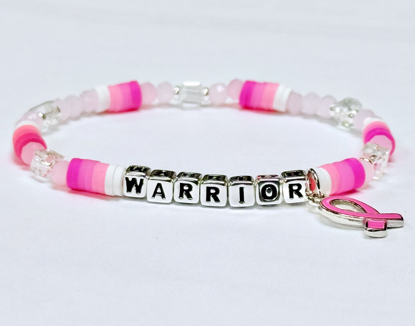 WARRIOR Breast Cancer Awareness Colorful Word Bracelet