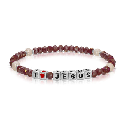 I HEART JESUS Colorful Words Bracelet