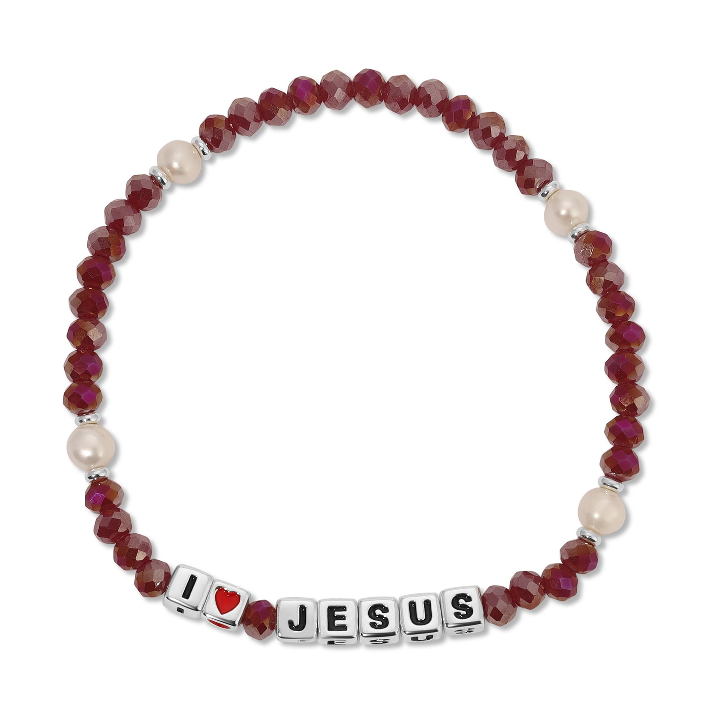 I HEART JESUS Colorful Words Bracelet