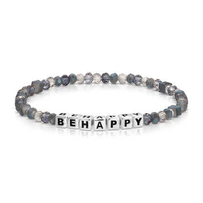 BE HAPPY Colorful Words Bracelet