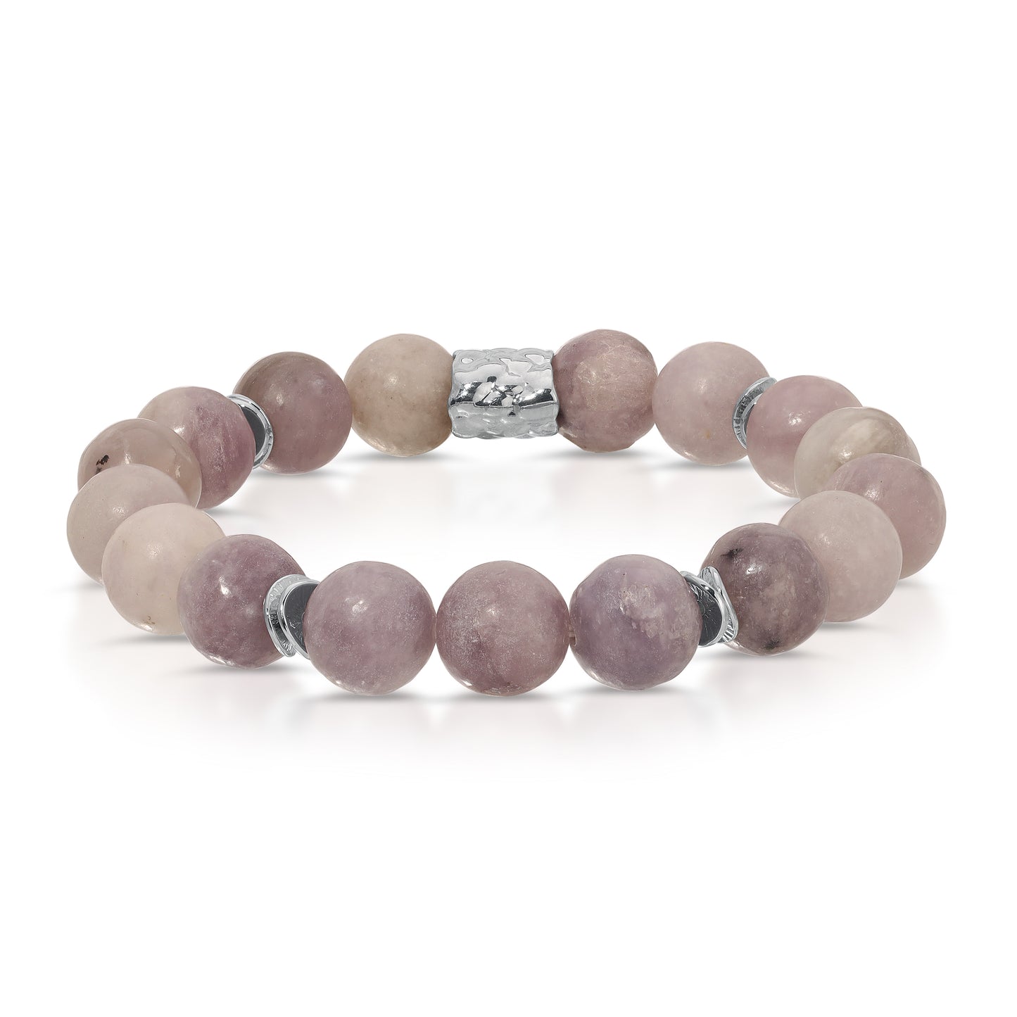 lilac jade 10mm gemstone w/silver accents