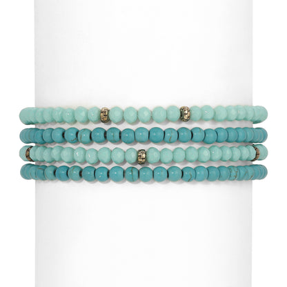 turquoise howlite spiritual gemstone 4 bracelet stack