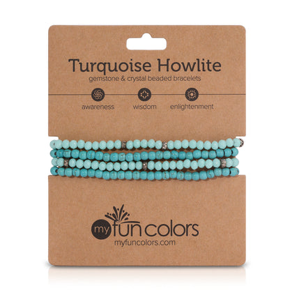 turquoise howlite spiritual gemstone 4 bracelet stack