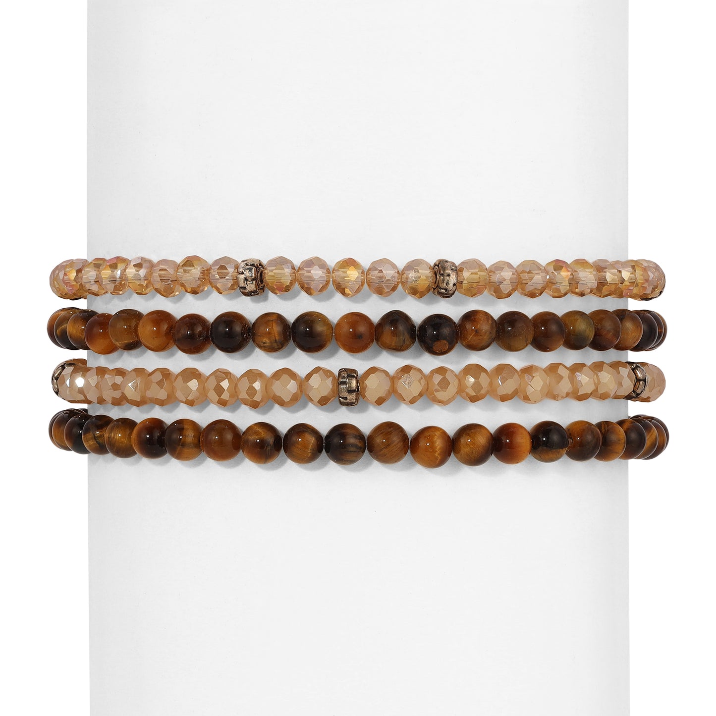 tiger eye spiritual gemstone 4 bracelet stack