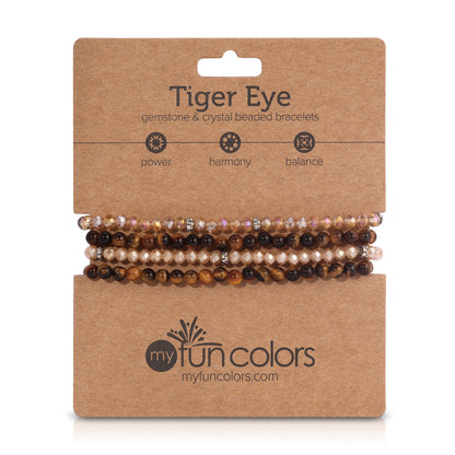 tiger eye spiritual gemstone 4 bracelet stack