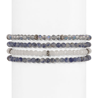 denim sodalite spiritual gemstone 4 bracelet stack
