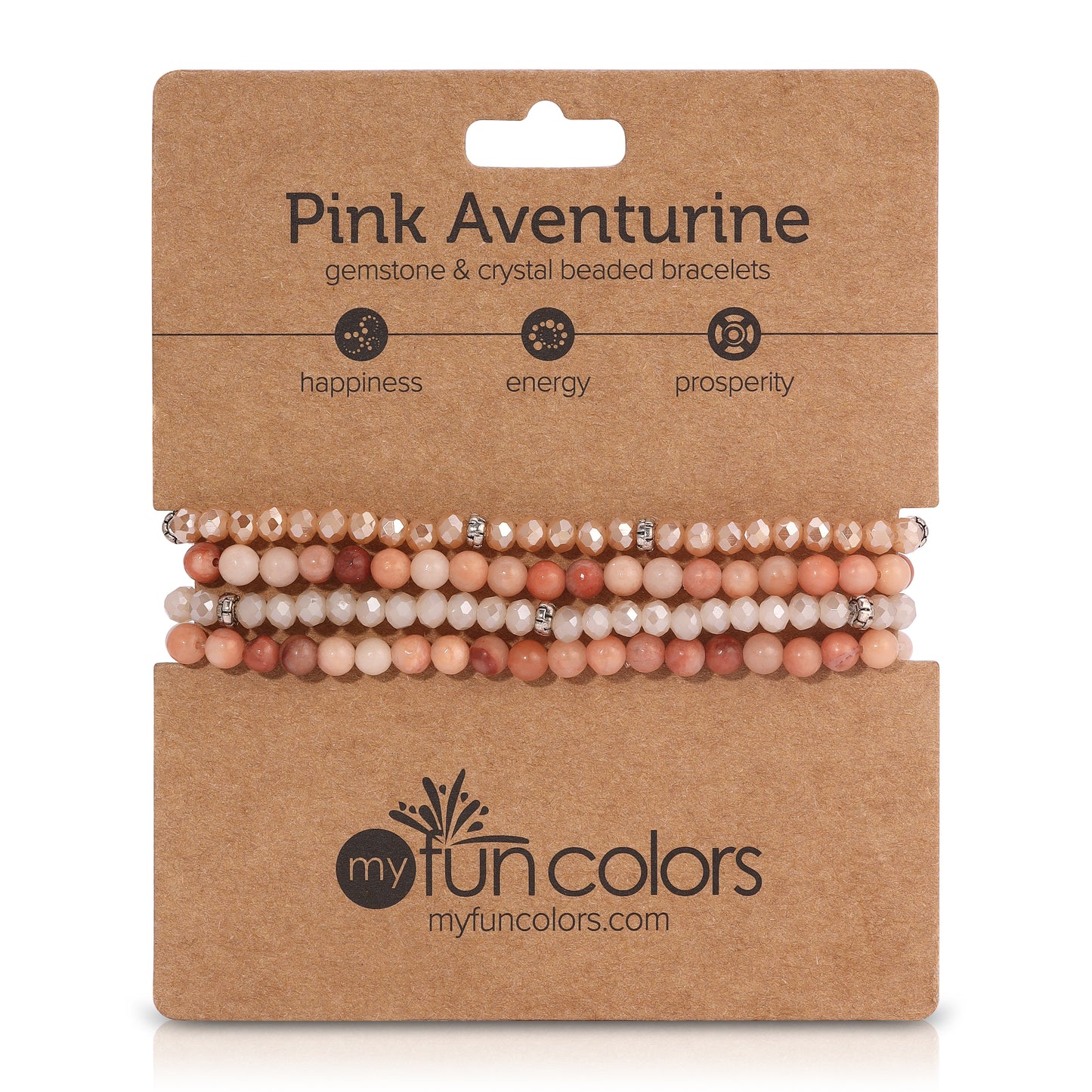 pink aventurine spiritual gemstone 4 bracelet stack