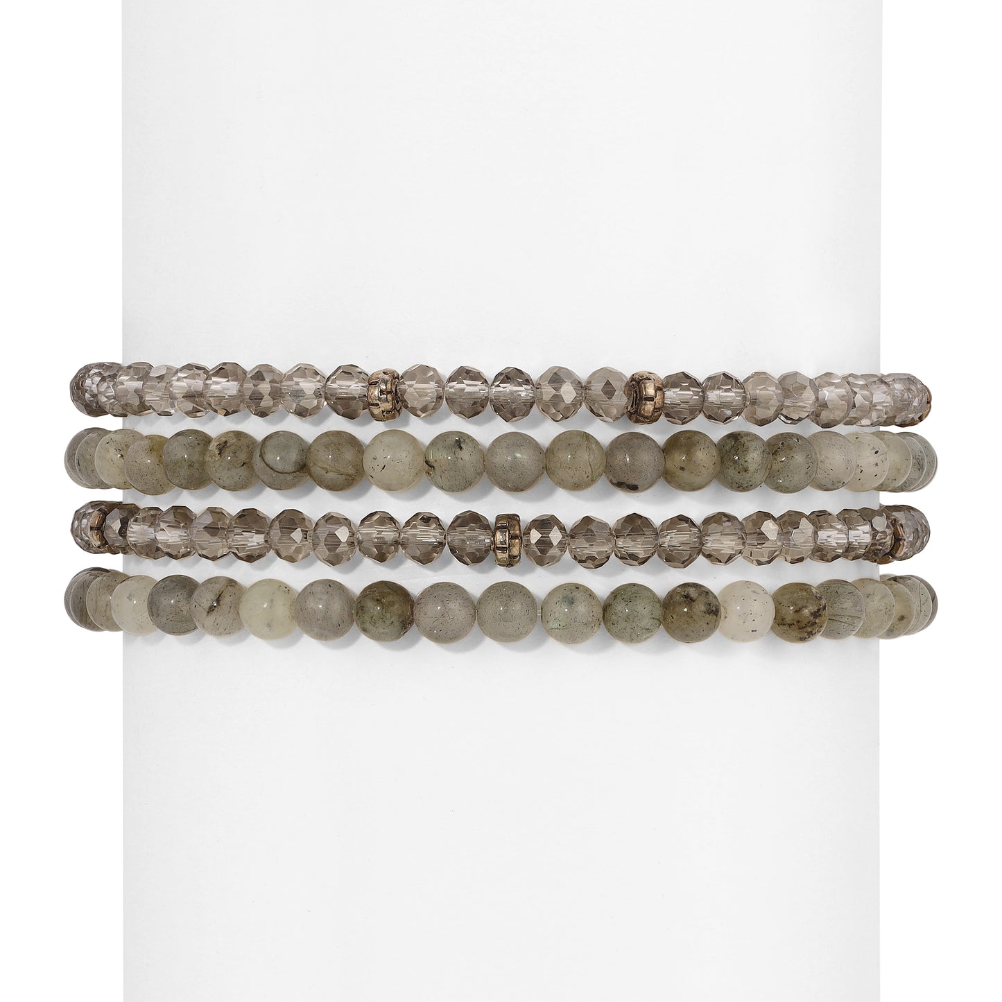 labradorite spiritual gemstone 4 bracelet stack