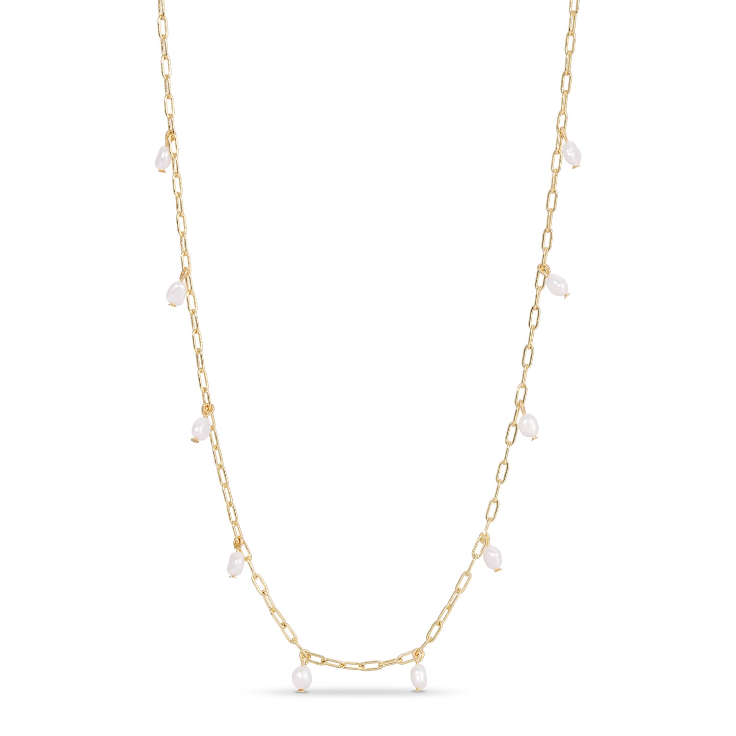 pearl petite gold chain necklace
