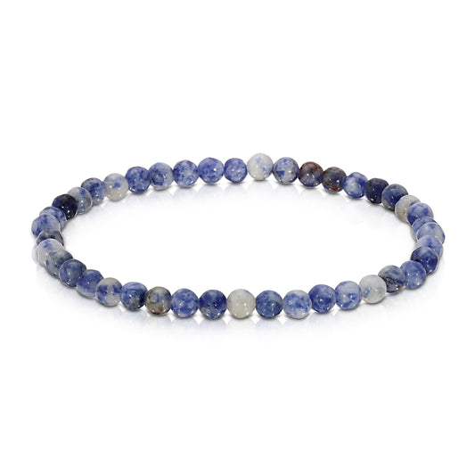 Denim Sodalite Mini-Gemstone Stretch Bracelet 4mm