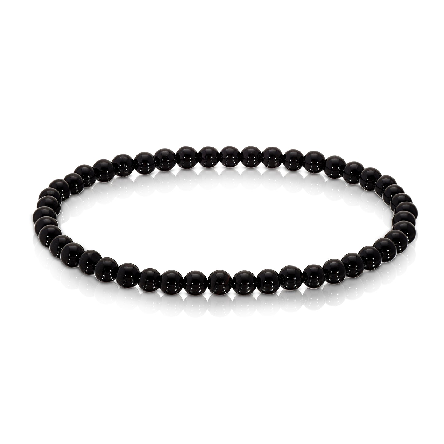 black onyx mini-gemstone stretch bracelet 4mm