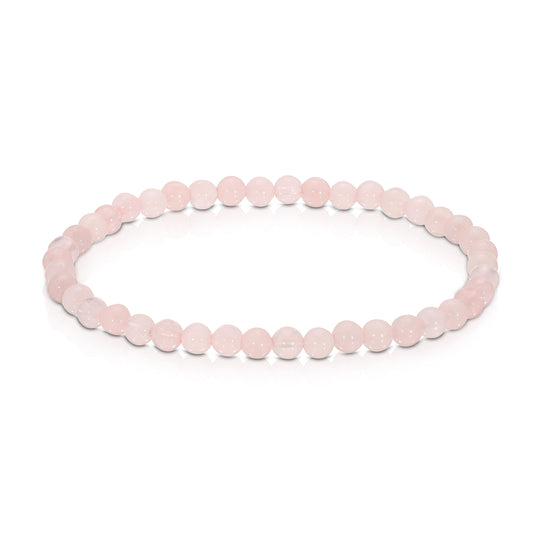 rose quartz mini-gemstone stretch bracelet 4mm