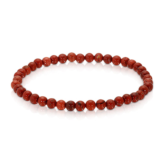 red jasper mini-gemstone stretch bracelet 4mm