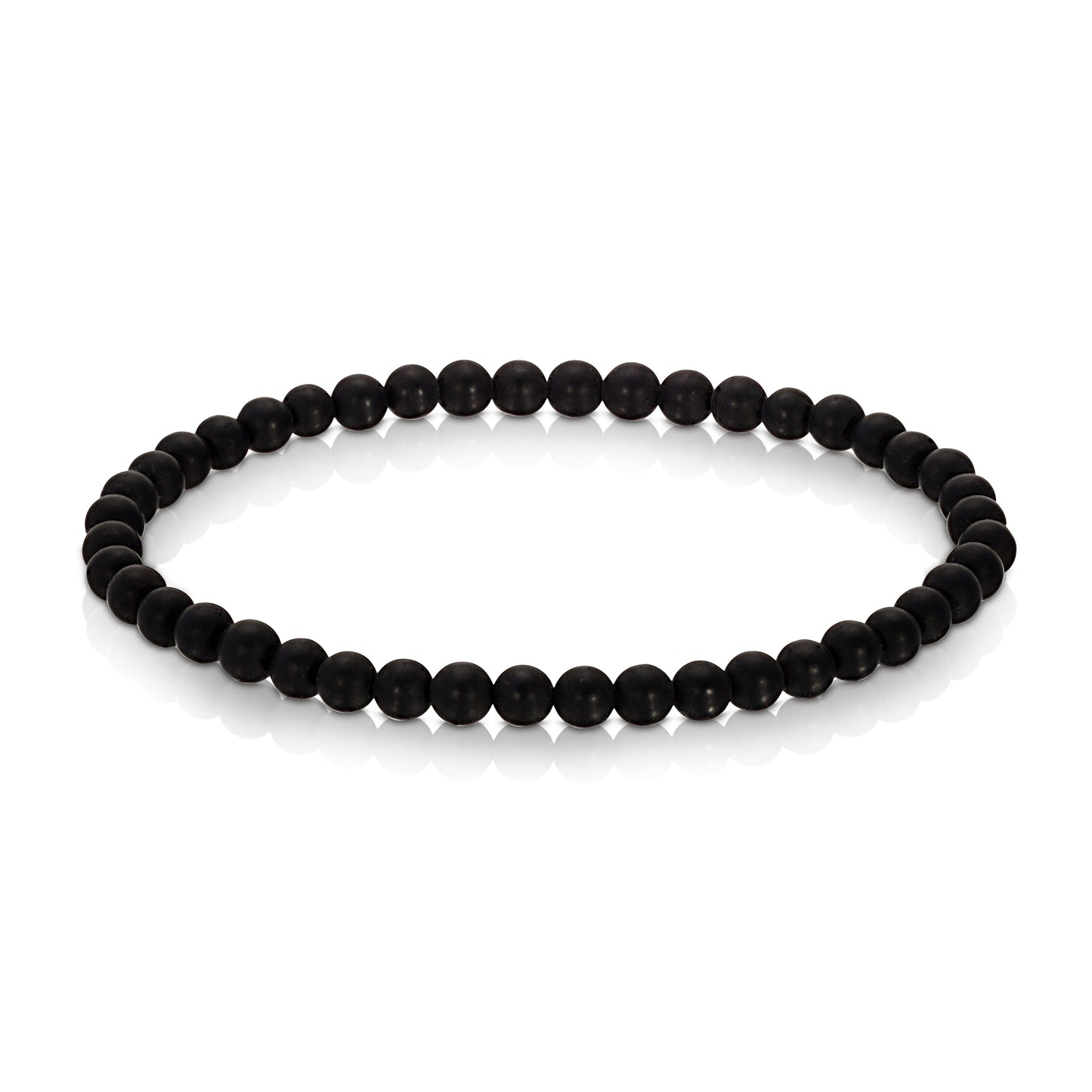 matte black onyx mini-gemstone stretch bracelet 4mm