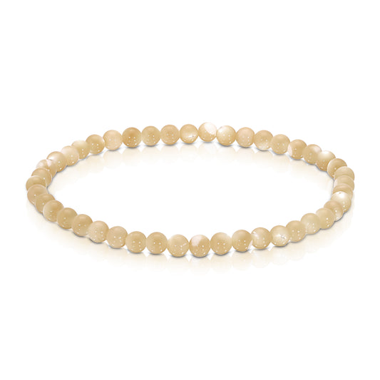 top shell mini-gemstone stretch bracelet 4mm