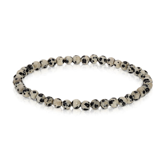 dalmatian mini-gemstone stretch bracelet 4mm