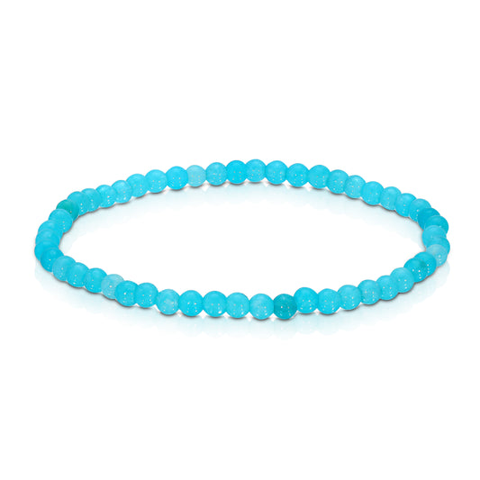aqua jade mini-gemstone stretch bracelet 4mm